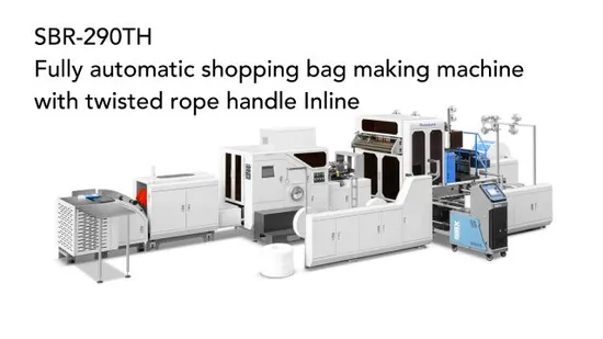 Fully Automatic Roll-Fed Popcorn Bread Flour Food Drink Square Bottom Paper Bag Machine with Flat Handle Maker