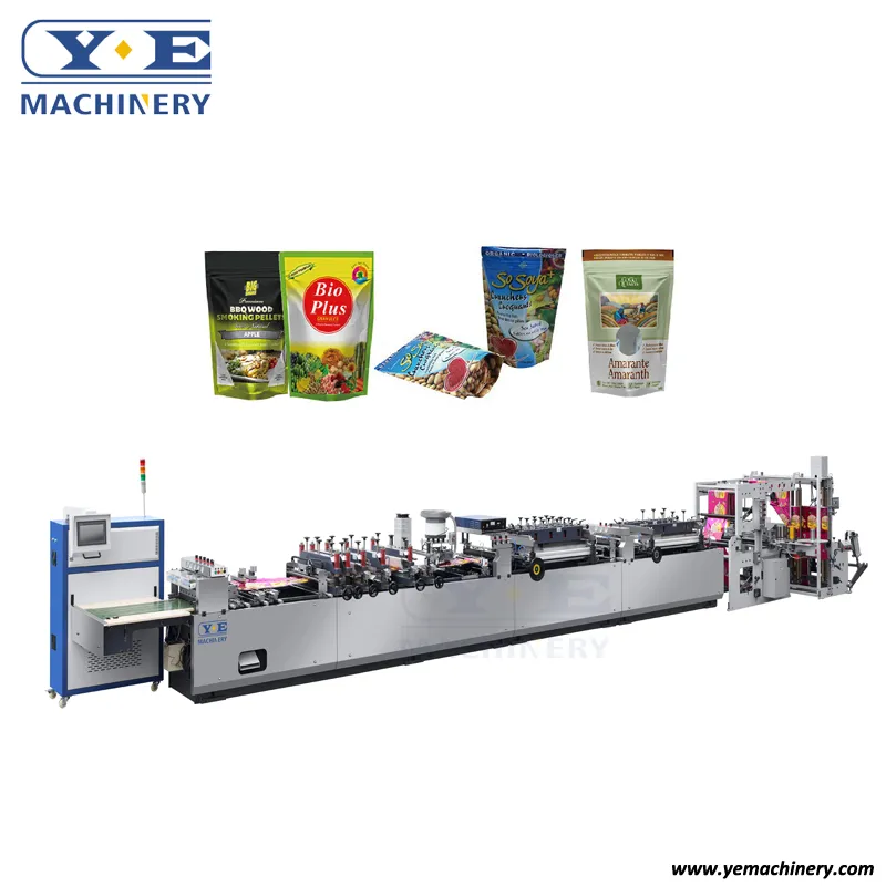 Máquina de fazer bolsa Doypack com zíper duplo de plástico e papel