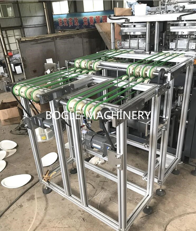 Hydraulic Disposable Food Tray Paper Dish Forming Machine Paper Plate Making Machine with Conveyor