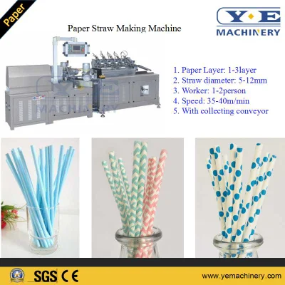 Máquina formadora de palha de papel de qualidade alimentar 1-3 camadas